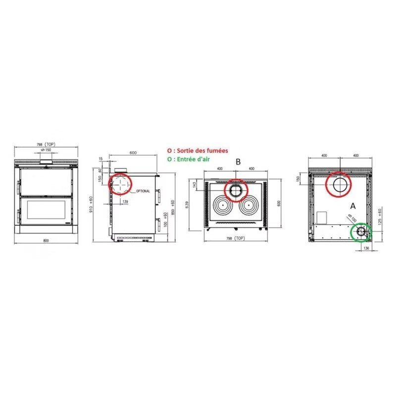 Estufa de leña La Nordica Verona XXL Maiolica – 7 kW – Bild 4